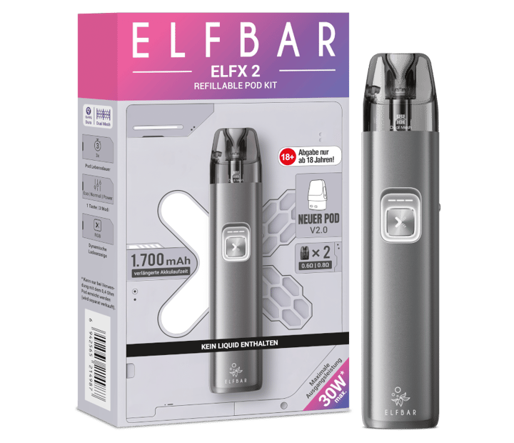 Elfbar - Elfx 2 E-Zigaretten Set Space Grey