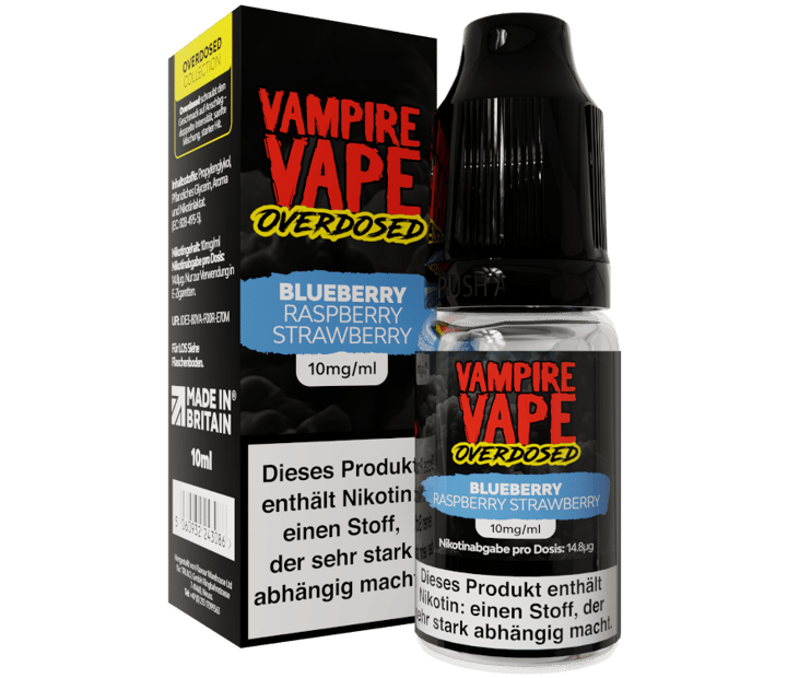 Vampire Vape - Overdosed - Blueberry Raspberry Strawberry - Nikotinsalz Liquid 10 mg/ml