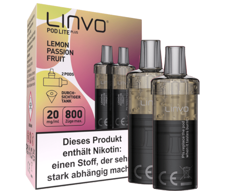 Linvo - Pod Lite Plus Cartridge Lemon Passionfruit 20 mg/ml (2 Stück pro Packung)