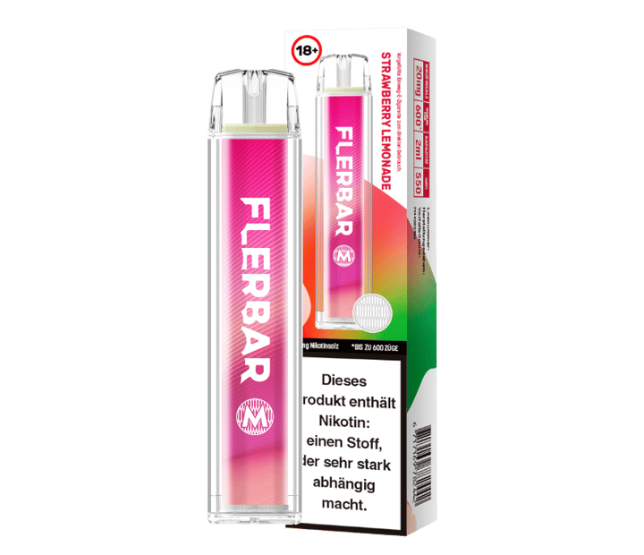 Flerbar - M Einweg E-Zigarette - Strawberry Lemonade 20 mg/ml