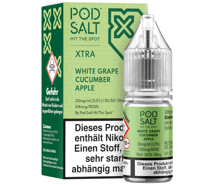 Pod Salt X - White Grape Cucumber Apple - Nikotinsalz Liquid 20 mg/ml