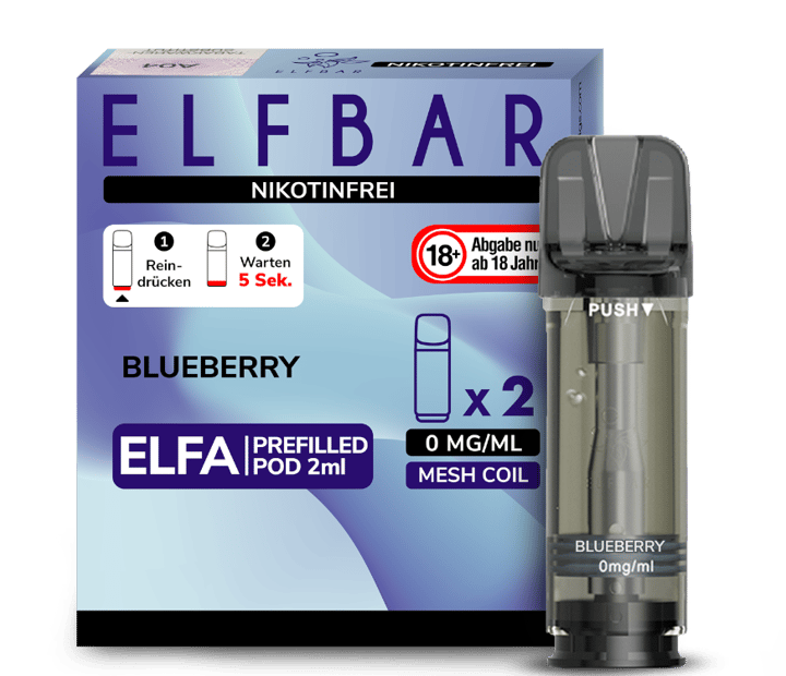 Elfbar - Elfa Pod Blueberry 0 mg/ml (2 Stück pro Packung)