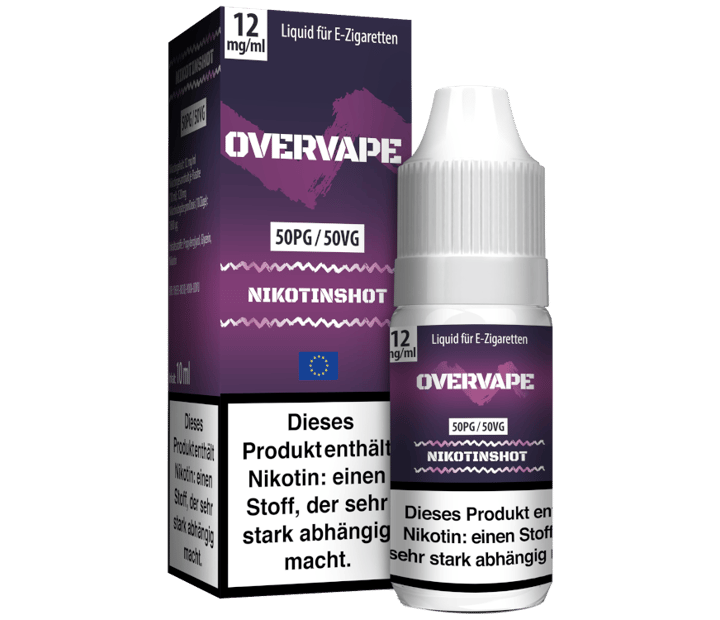 Overvape - 10 ml Nikotin Shot 50PG/50VG 12 mg/ml
