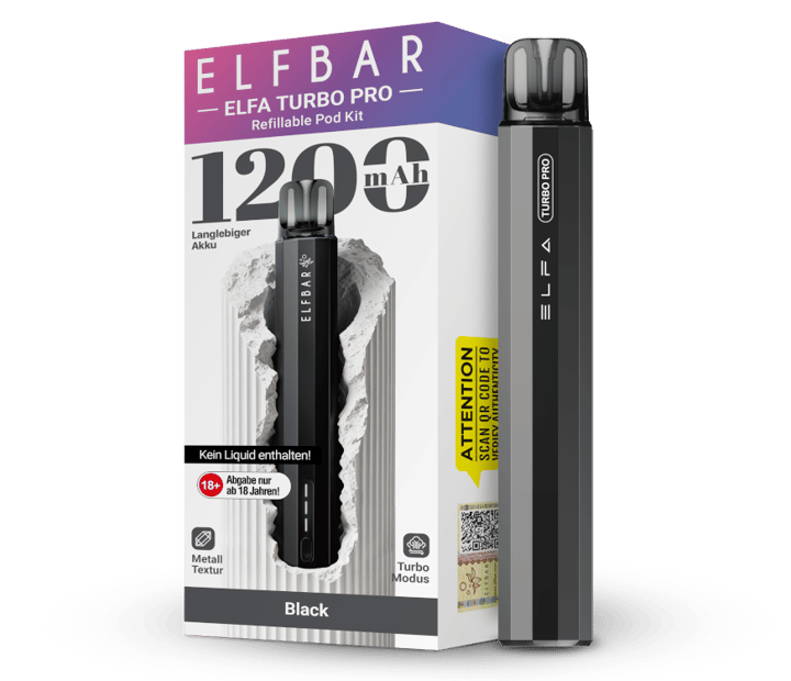 Elfbar - Elfa Turbo Pro E-Zigaretten Set Black