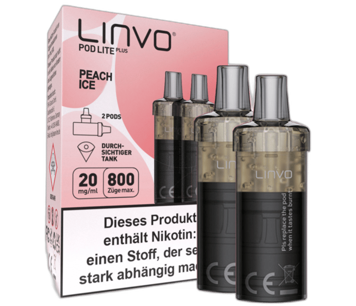 Linvo - Pod Lite Plus Cartridge Peach Ice 20 mg/ml (2 Stück pro Packung)