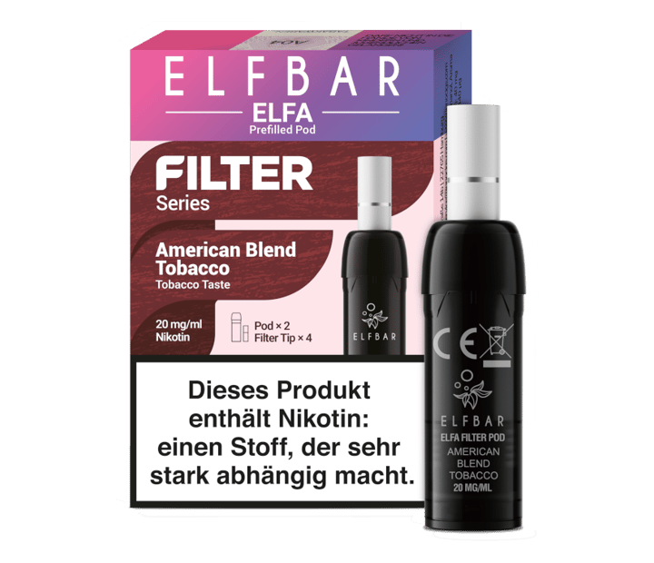Elfbar - Elfa Pod - Filter Series American Blend Tobacco 20 mg/ml (2 Stück pro Packung)
