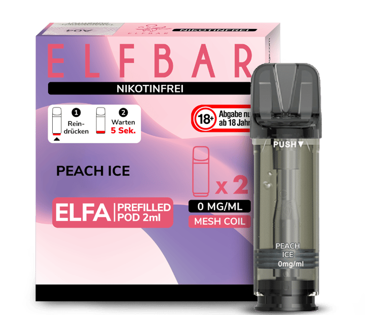 Elfbar - Elfa Pod Peach Ice 0 mg/ml (2 Stück pro Packung)