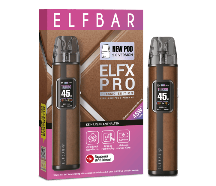 Elfbar - Elfx Pro Classic Edition E-Zigaretten Set Cowboy Brown
