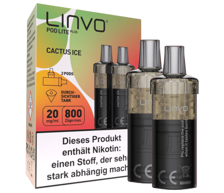 Linvo - Pod Lite Plus Cartridge Cactus Ice 20 mg/ml (2 Stück pro Packung)