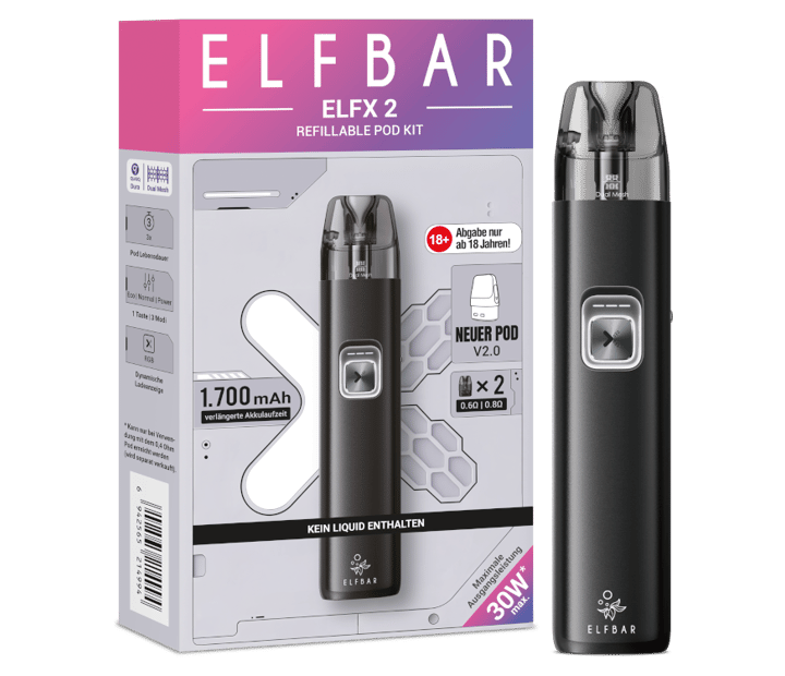 Elfbar - Elfx 2 E-Zigaretten Set Matte Black