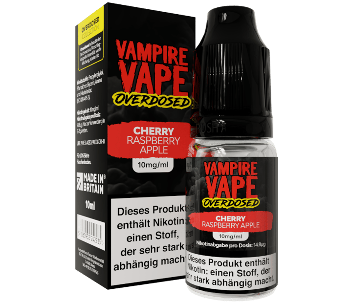 Vampire Vape - Overdosed - Cherry Raspberry Apple - Nikotinsalz Liquid 10 mg/ml