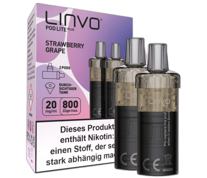 Linvo - Pod Lite Plus Cartridge Strawberry Grape 20 mg/ml (2 Stück pro Packung)