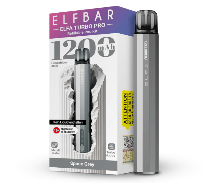 Elfbar - Elfa Turbo Pro E-Zigaretten Set Space Grey