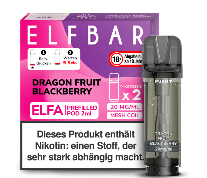 Elfbar - Elfa Pod Dragon Fruit Blackberry 20 mg/ml (2 Stück pro Packung)