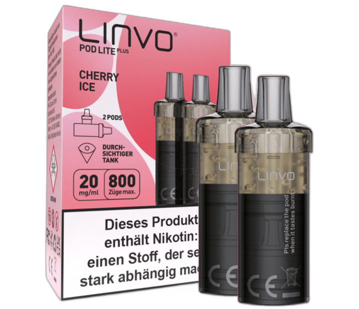 Linvo - Pod Lite Plus Cartridge Cherry Ice 20 mg/ml (2 Stück pro Packung)