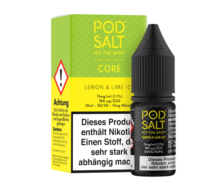 Pod Salt Core - Lemon & Lime Ice - Nikotinsalz Liquid 11 mg/ml