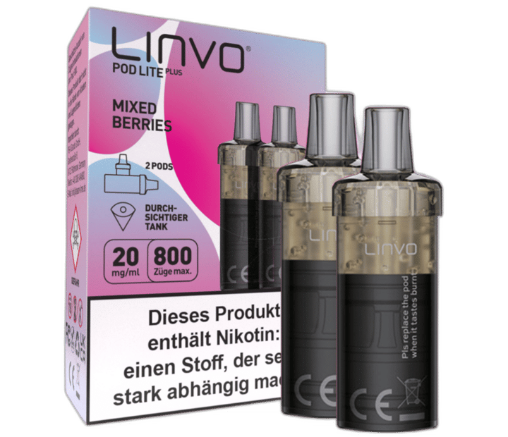 Linvo - Pod Lite Plus Cartridge Mixed Berries 20 mg/ml (2 Stück pro Packung)