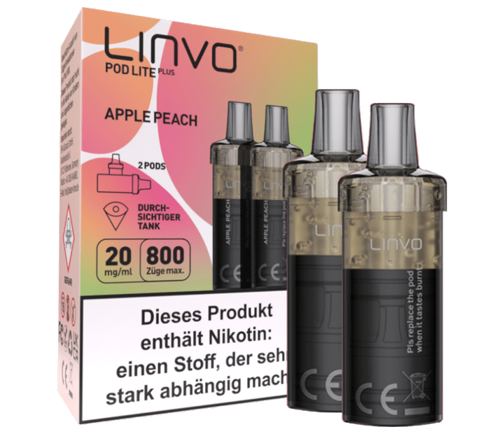 Linvo - Pod Lite Plus Cartridge Apple Peach 20 mg/ml (2 Stück pro Packung)