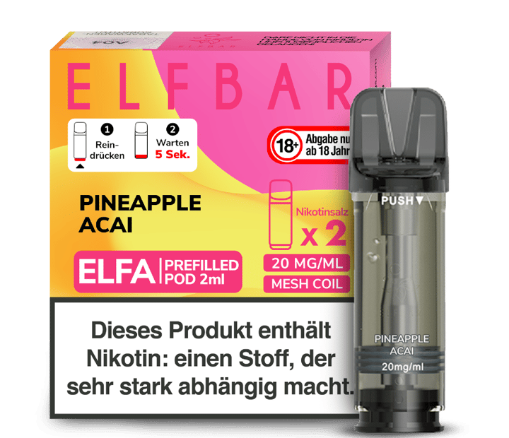 Elfbar - Elfa Pod Pineapple Acai 20 mg/ml (2 Stück pro Packung)