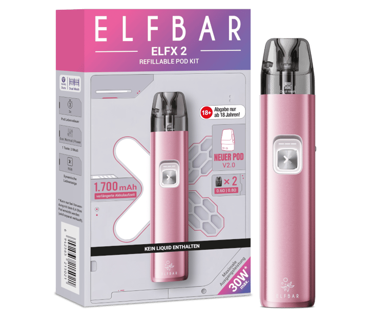 Elfbar - Elfx 2 E-Zigaretten Set Berry Pink
