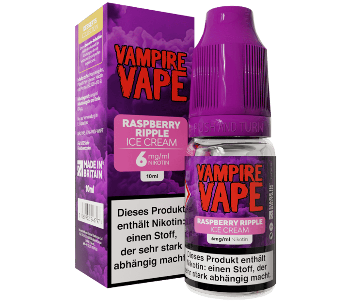 Vampire Vape - Dessert Collection - Raspberry Ripple Ice Cream E-Zigaretten Liquid 6 mg/ml