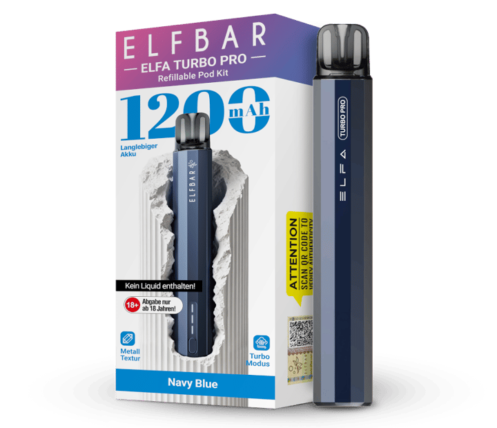 Elfbar - Elfa Turbo Pro E-Zigaretten Set Navy Blue