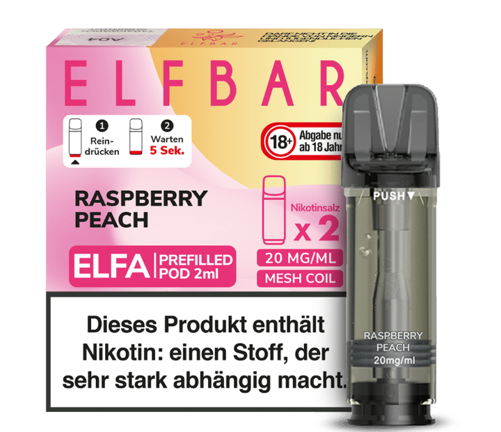Elfbar - Elfa Pod Raspberry Peach 20 mg/ml (2 Stück pro Packung)