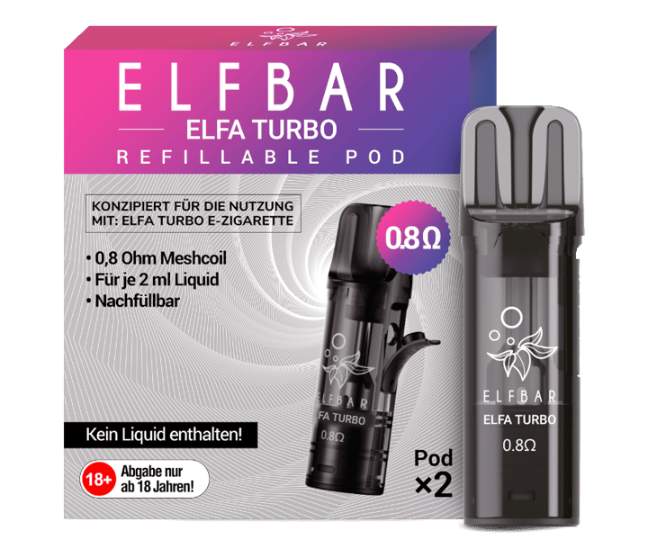 Elfbar - Elfa Turbo 0,8 Ohm Pod (2 Stück pro Packung)