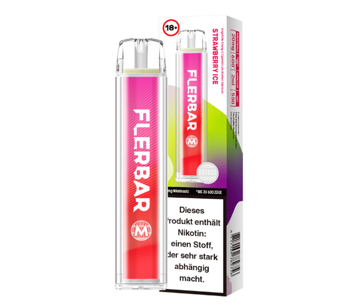 Flerbar - M Einweg E-Zigarette - Strawberry Ice 20 mg/ml