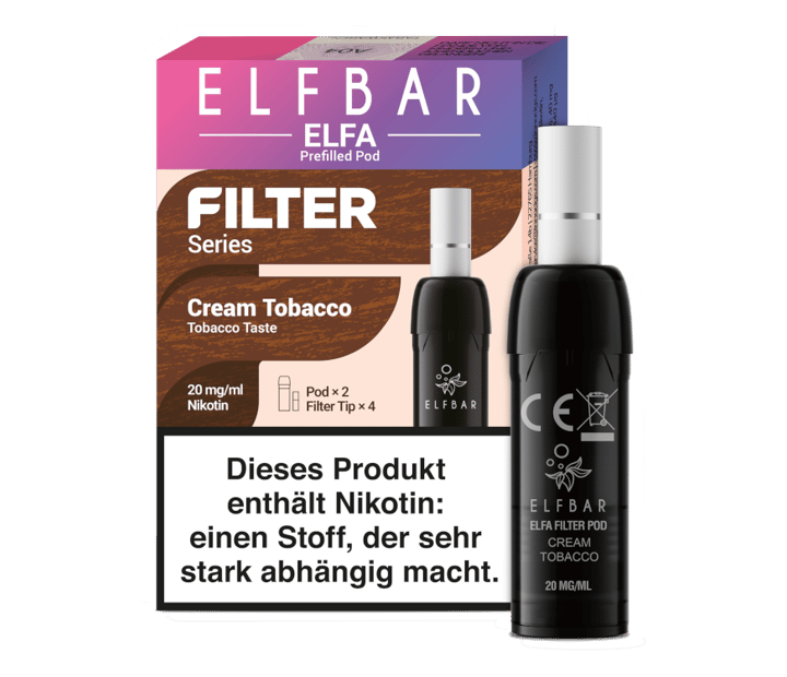 Elfbar - Elfa Pod - Filter Series Cream Tobacco 20 mg/ml (2 Stück pro Packung)