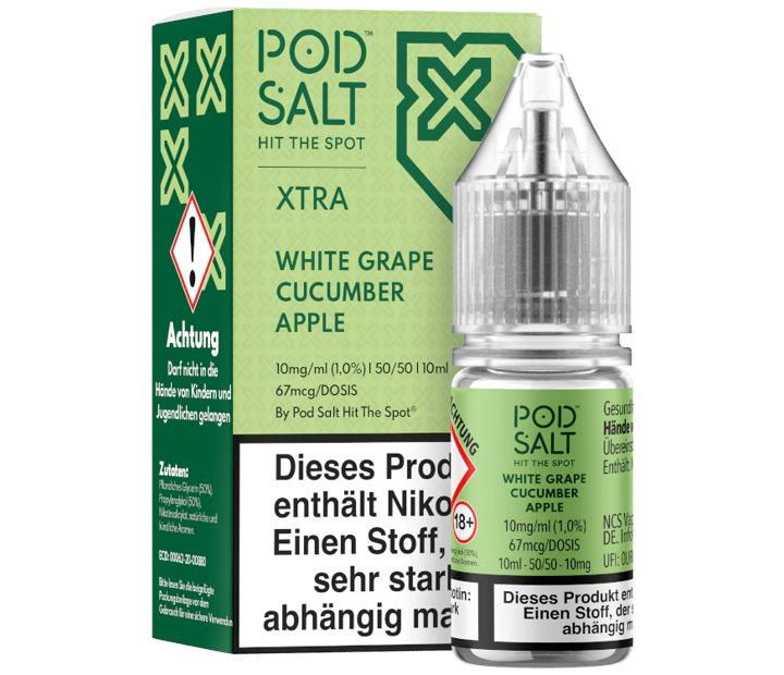 Pod Salt X - White Grape Cucumber Apple - Nikotinsalz Liquid 10 mg/ml