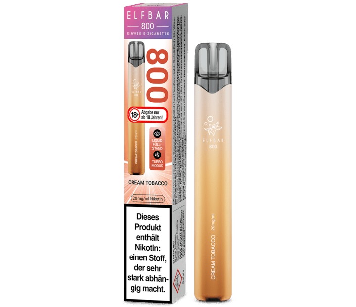 Elfbar 800 Einweg E-Zigarette - Cream Tobacco 20 mg/ml