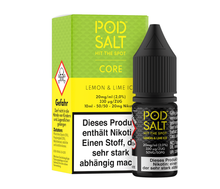 Pod Salt Core - Lemon & Lime Ice - Nikotinsalz Liquid 20 mg/ml