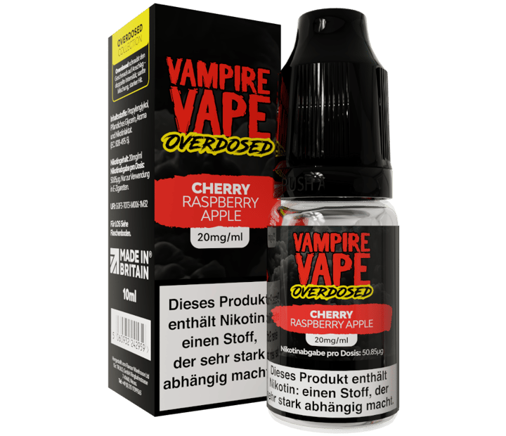 Vampire Vape - Overdosed - Cherry Raspberry Apple - Nikotinsalz Liquid 20 mg/ml