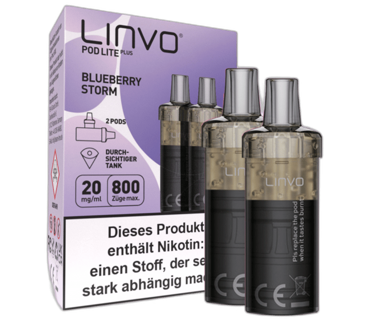 Linvo - Pod Lite Plus Cartridge Blueberry Storm 20 mg/ml (2 Stück pro Packung)