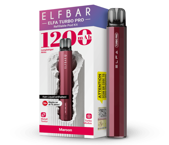 Elfbar - Elfa Turbo Pro E-Zigaretten Set Maroon