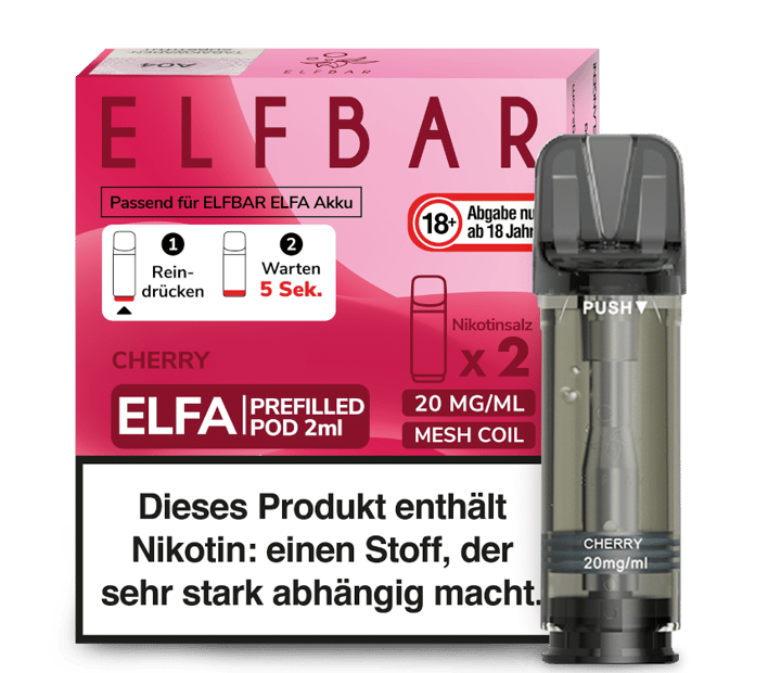 Elfbar - Elfa Pod Cherry 20 mg/ml (2 Stück pro Packung)