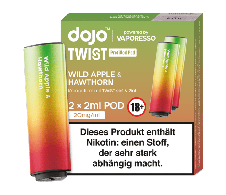 Vaporesso - Dojo - Twist Pod Wild Apple Hawthorn 20 mg/ml (2 Stück pro Packung)