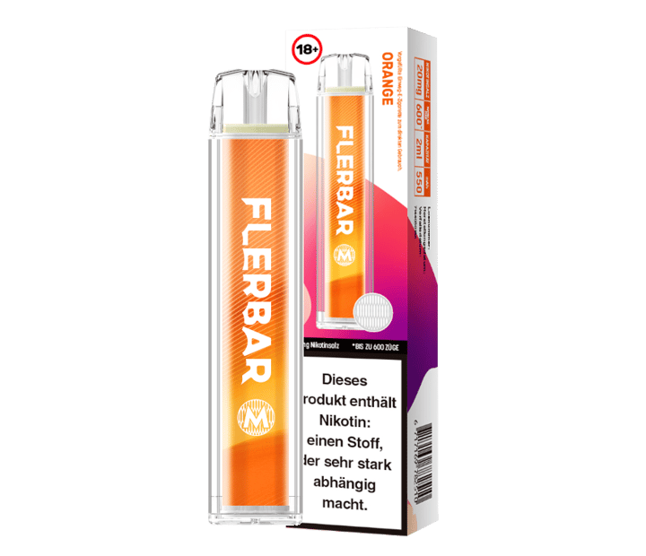 Flerbar - M Einweg E-Zigarette - Orange 20 mg/ml