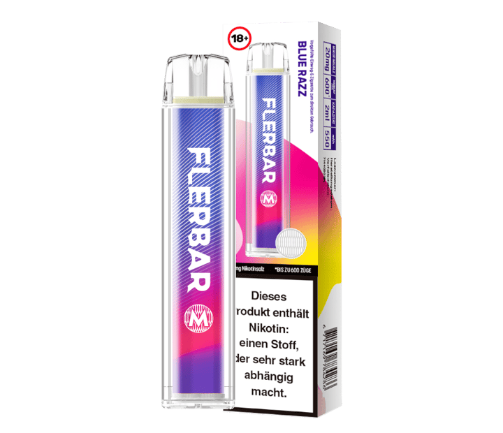 Flerbar - M Einweg E-Zigarette - Blue Razz 20 mg/ml