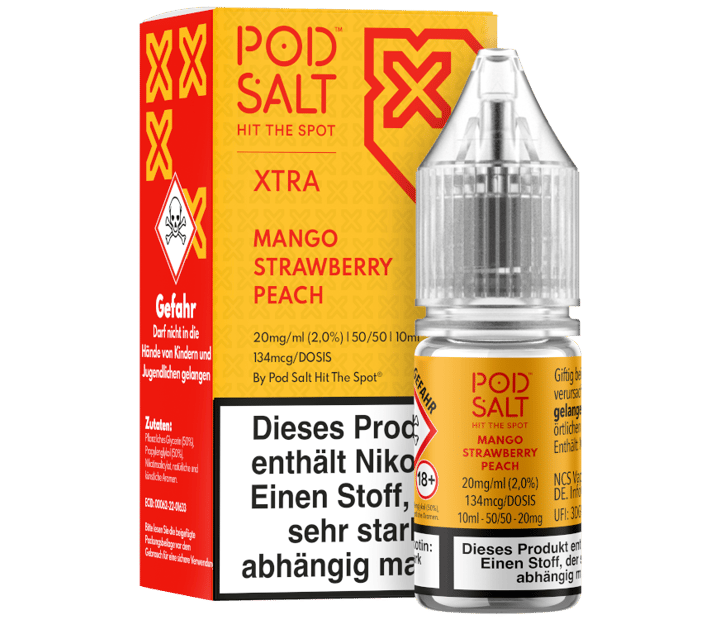 Pod Salt X - Mango Strawberry Peach - Nikotinsalz Liquid 20 mg/ml