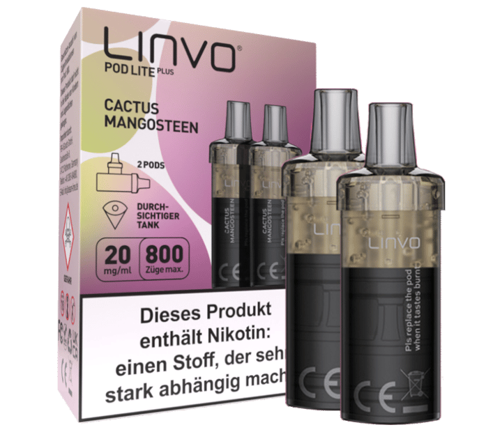 Linvo - Pod Lite Plus Cartridge Cactus Mangosteen 20 mg/ml (2 Stück pro Packung)