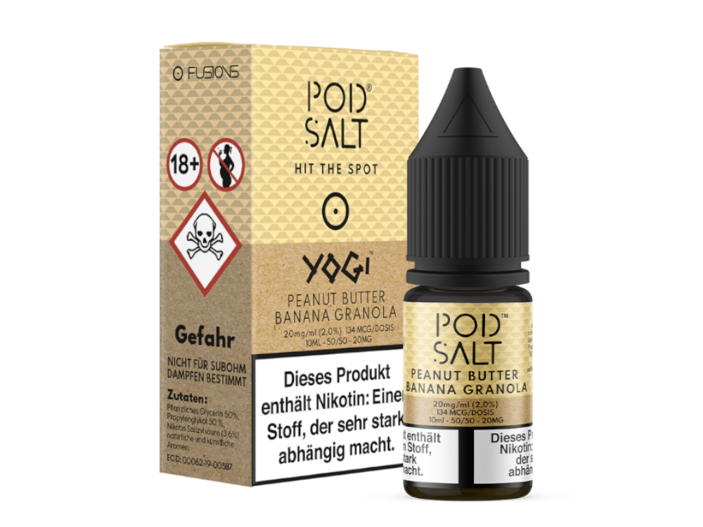 Pod Salt Fusion - Peanut Butter Banana Granola - Nikotinsalz Liquid 