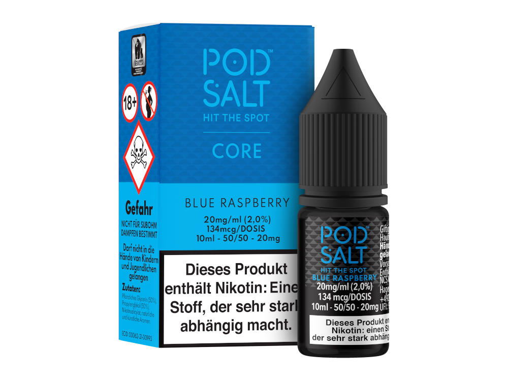 Pod Salt Core - Blue Raspberry - Nikotinsalz Liquid 