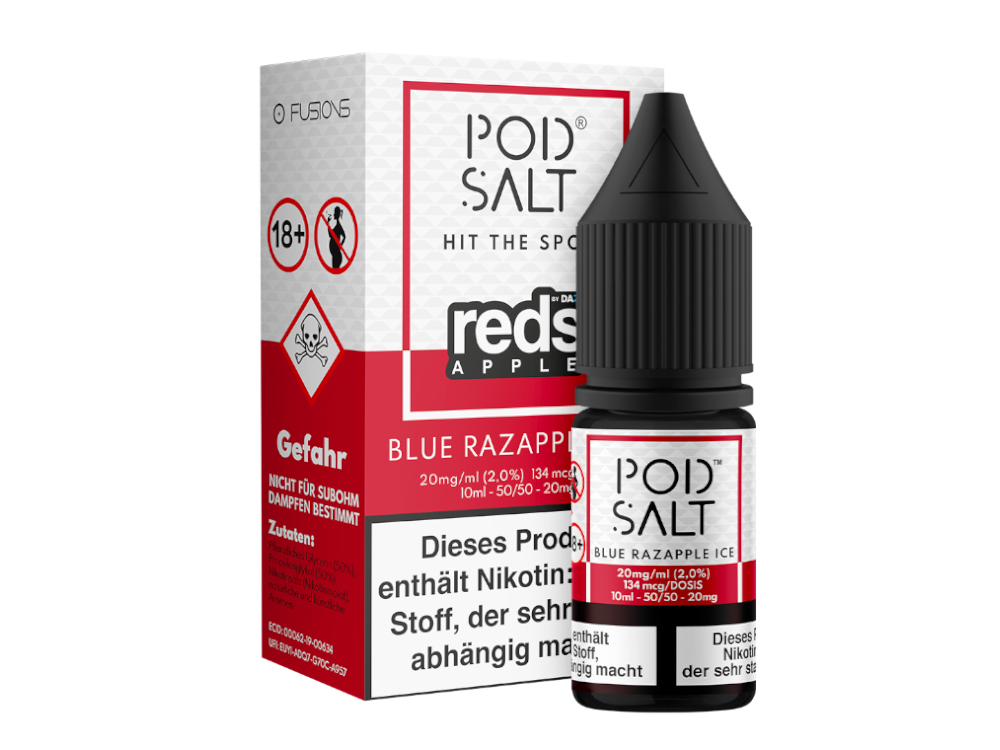 Pod Salt Fusion - Blue Razapple Ice - Nikotinsalz Liquid 