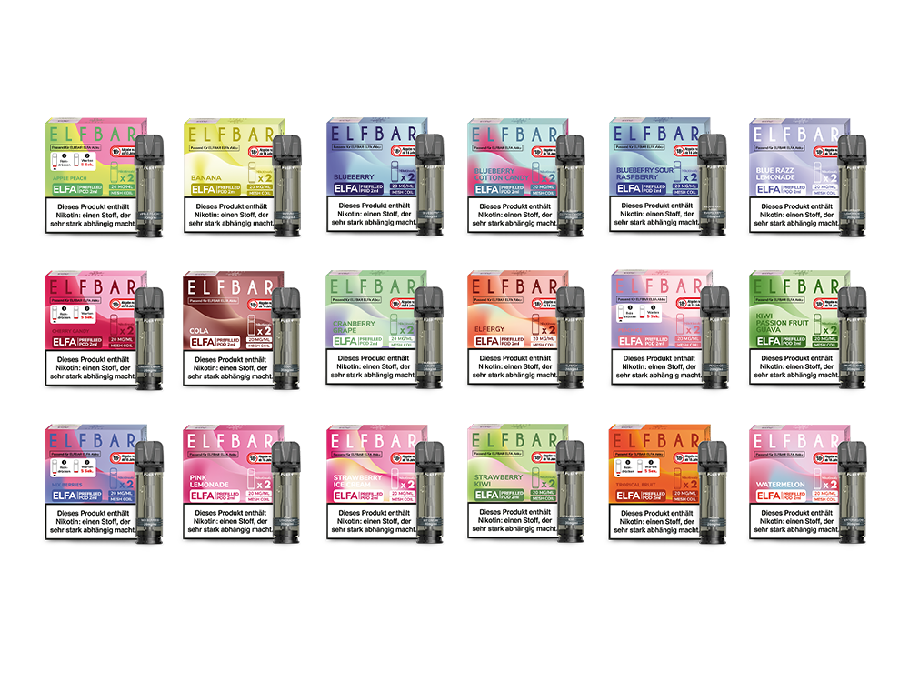 Elf Bar Elfa Pods mit 18 Geschmacksrichtungen
