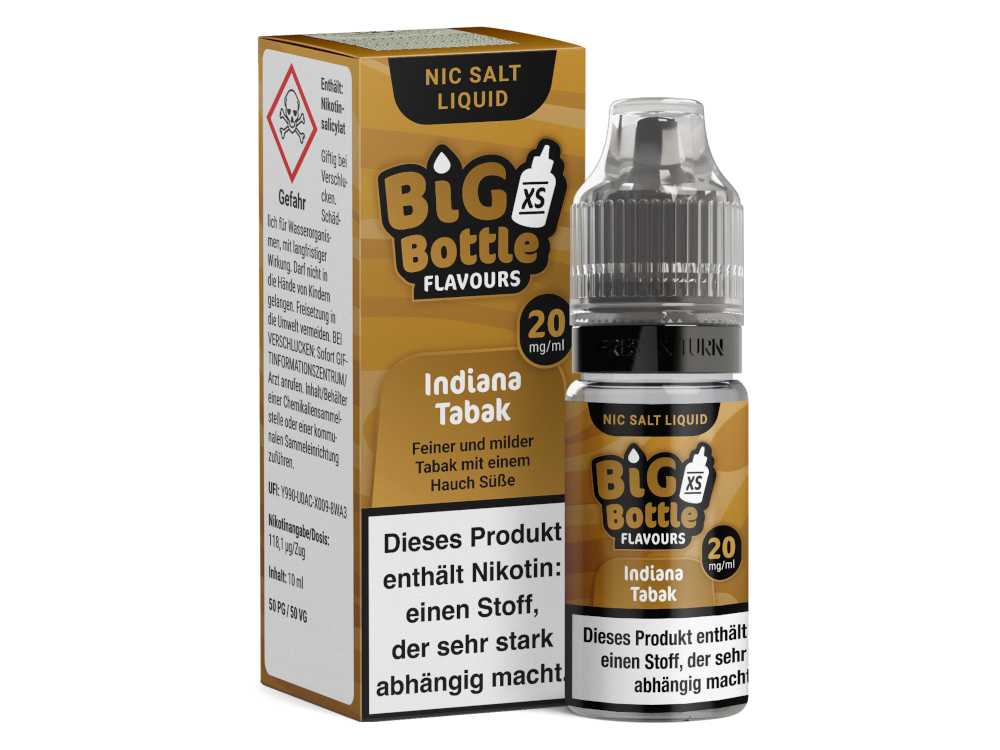 Big Bottle - Indiana Tabak - Nikotinsalz Liquid  Big Bottle - Indiana Tabak - Nikotinsalz Liquid