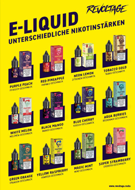 Revoltage E-Liquid Liquidkarte